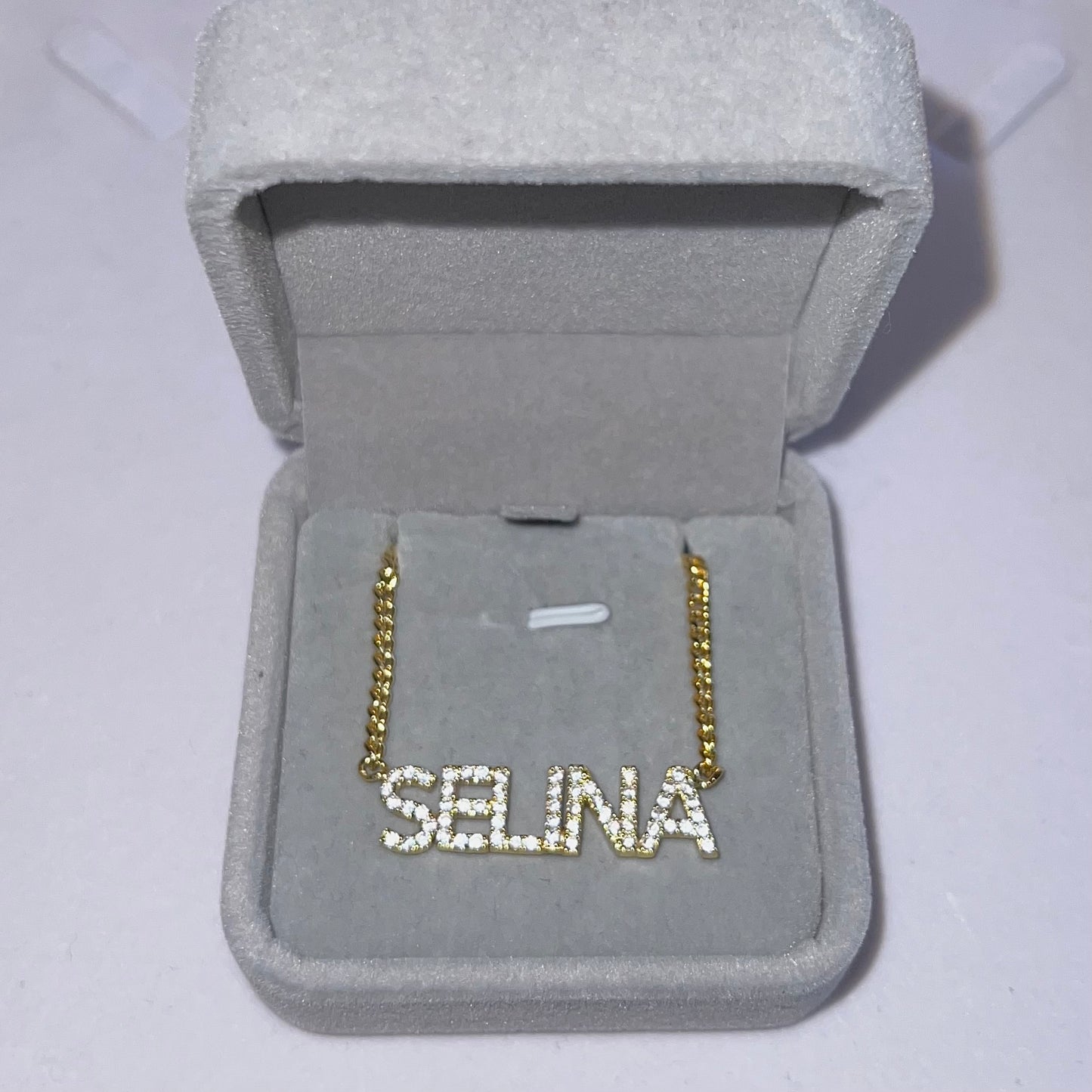 1 of 1 Gold ‘Selina’ Diamonte Necklace