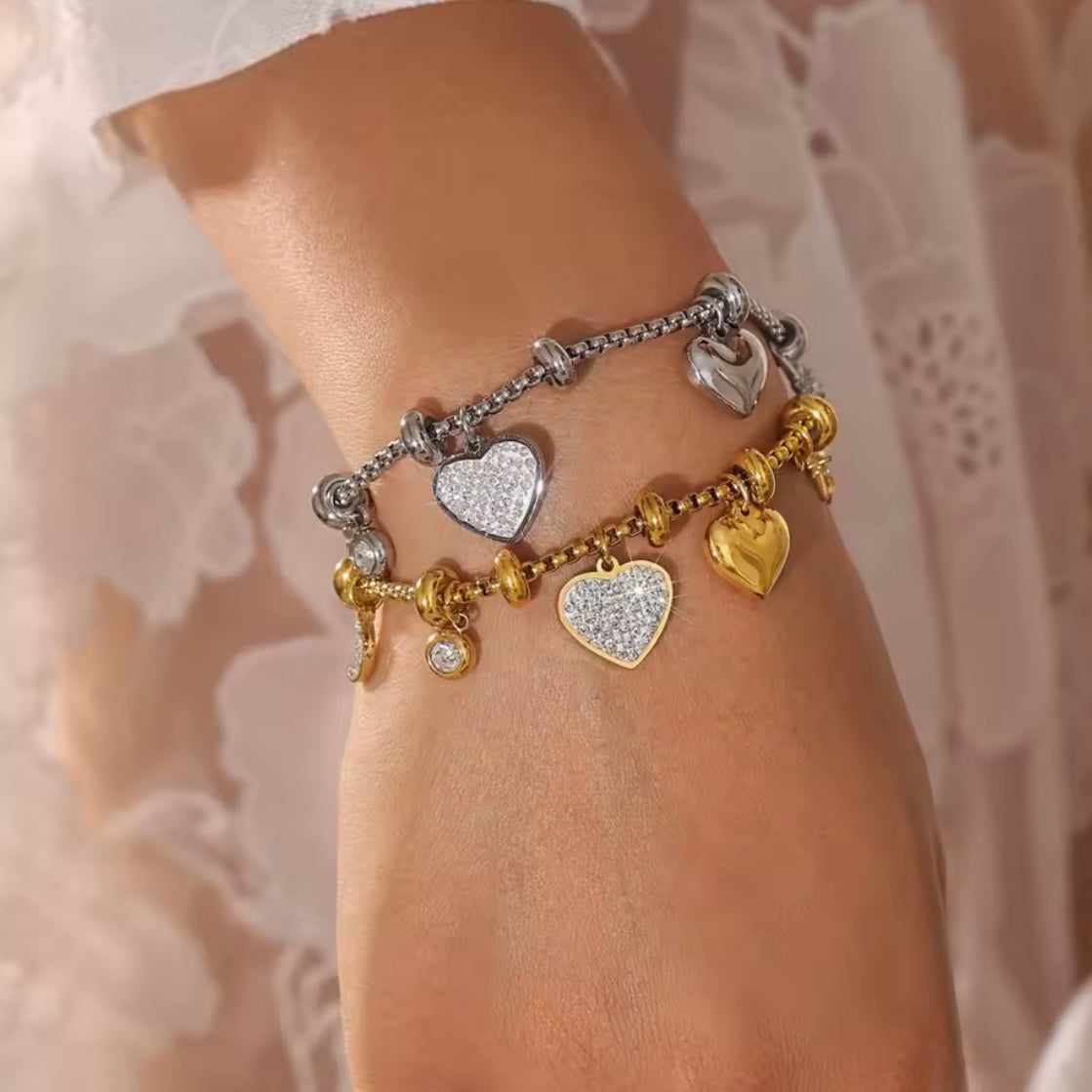 Celestial Heart Charm Bracelet