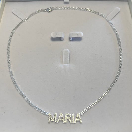 1 of 1 Silver ‘Maria’ Diamonte Necklace