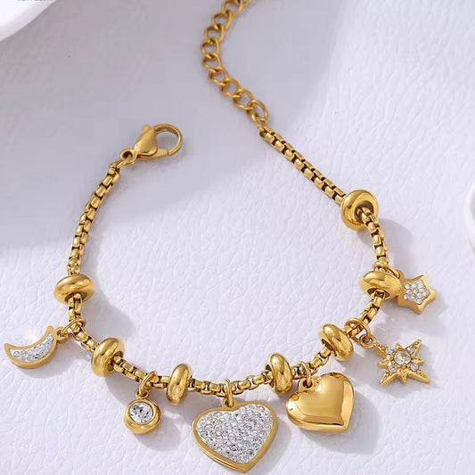Celestial Heart Charm Bracelet