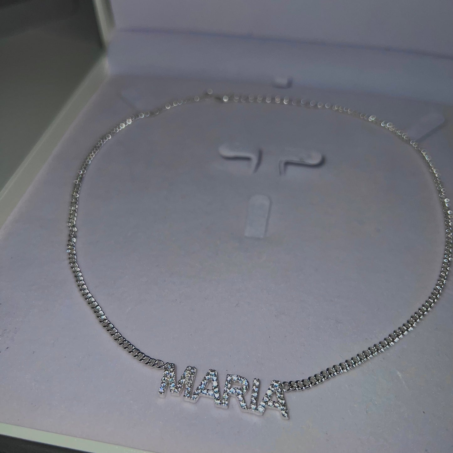 1 of 1 Silver ‘Maria’ Diamonte Necklace